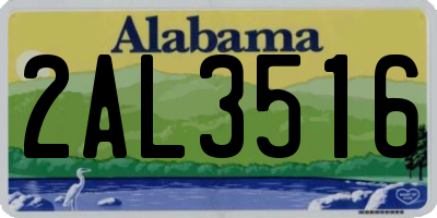 AL license plate 2AL3516