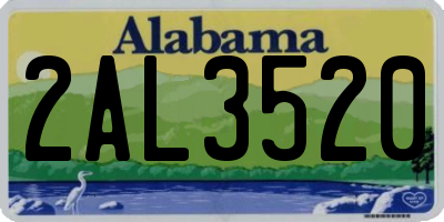 AL license plate 2AL3520