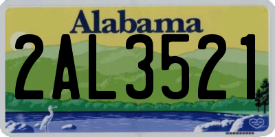 AL license plate 2AL3521