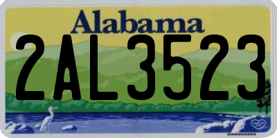AL license plate 2AL3523