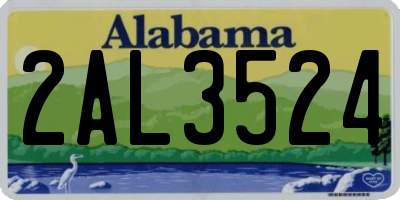 AL license plate 2AL3524
