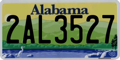 AL license plate 2AL3527