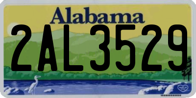 AL license plate 2AL3529