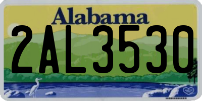 AL license plate 2AL3530