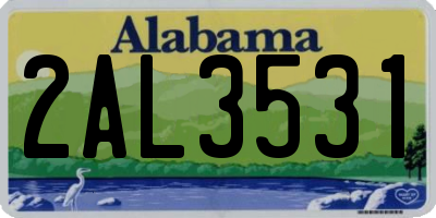 AL license plate 2AL3531