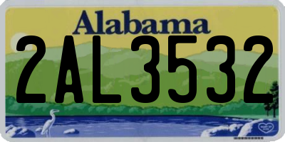 AL license plate 2AL3532