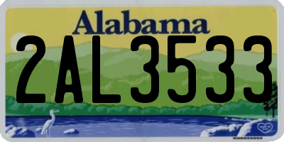AL license plate 2AL3533