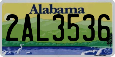 AL license plate 2AL3536