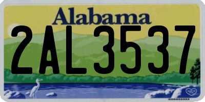 AL license plate 2AL3537