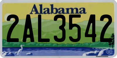 AL license plate 2AL3542