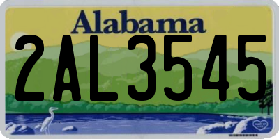 AL license plate 2AL3545
