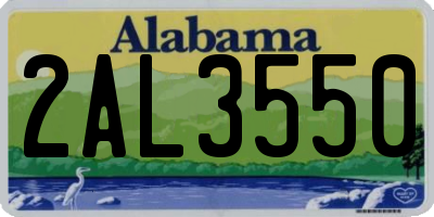 AL license plate 2AL3550