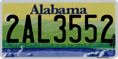 AL license plate 2AL3552