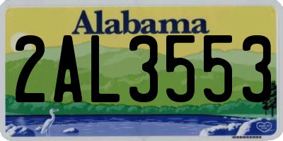 AL license plate 2AL3553