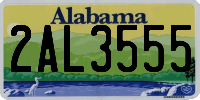AL license plate 2AL3555