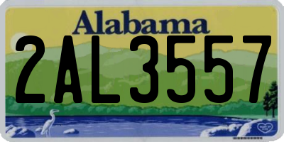 AL license plate 2AL3557