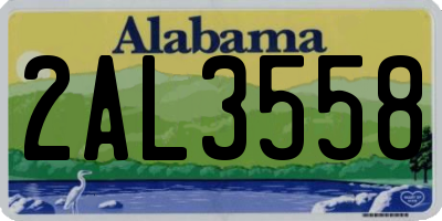 AL license plate 2AL3558