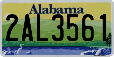 AL license plate 2AL3561