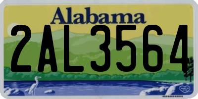 AL license plate 2AL3564