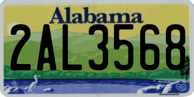 AL license plate 2AL3568