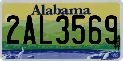 AL license plate 2AL3569
