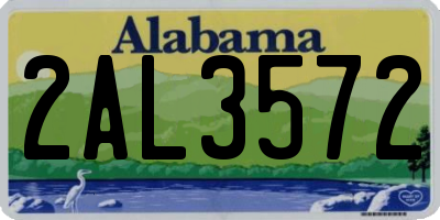 AL license plate 2AL3572