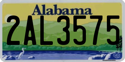 AL license plate 2AL3575