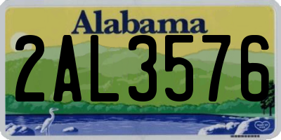 AL license plate 2AL3576