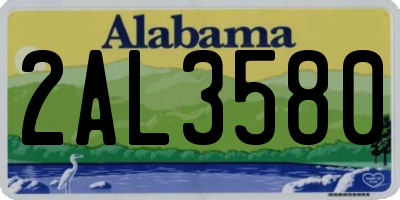 AL license plate 2AL3580