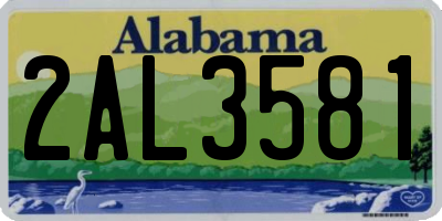 AL license plate 2AL3581