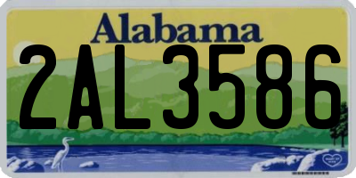AL license plate 2AL3586