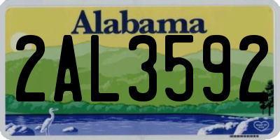 AL license plate 2AL3592