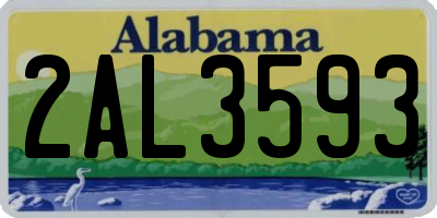 AL license plate 2AL3593