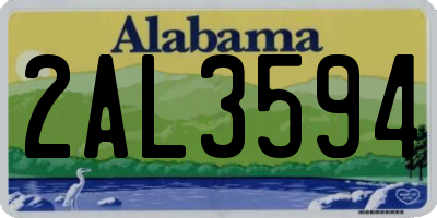 AL license plate 2AL3594