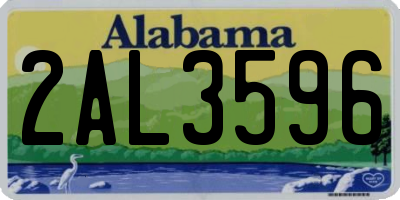 AL license plate 2AL3596