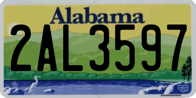 AL license plate 2AL3597