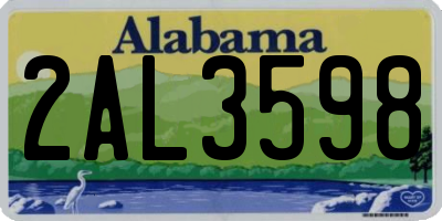 AL license plate 2AL3598