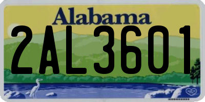 AL license plate 2AL3601