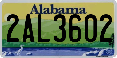 AL license plate 2AL3602