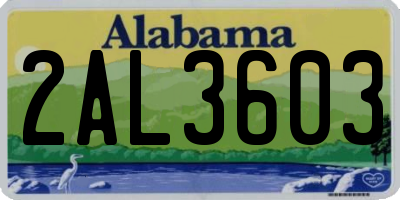 AL license plate 2AL3603