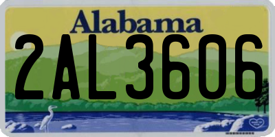 AL license plate 2AL3606