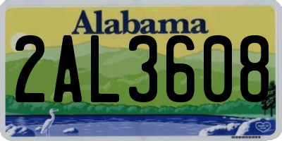 AL license plate 2AL3608
