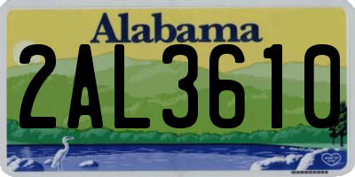 AL license plate 2AL3610