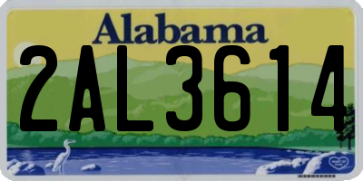 AL license plate 2AL3614