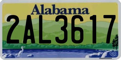 AL license plate 2AL3617
