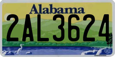 AL license plate 2AL3624