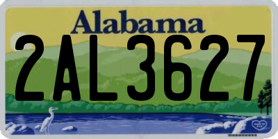 AL license plate 2AL3627