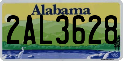 AL license plate 2AL3628