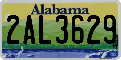 AL license plate 2AL3629
