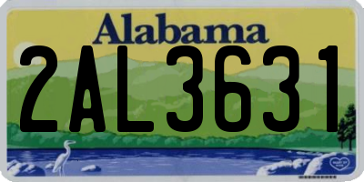AL license plate 2AL3631